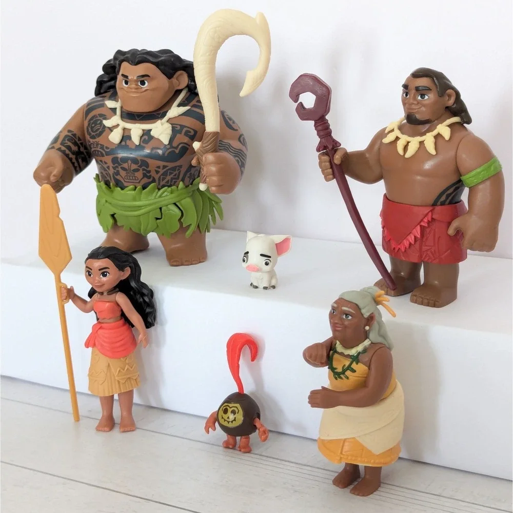 Disney Moana PlasticToy Figure Lot Maui Pua Tala Chief Tui Coconut Cake Topper